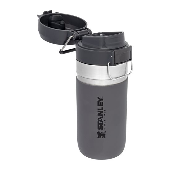 Water bottle, stainless steel, 470ml, "Go Quick", Charcoal - Stanley