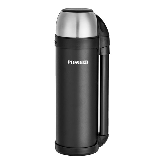 Termo de vacío "Pioneer", 1,8 l, acero inoxidable, Negro - Grunwerg