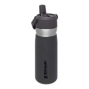 Water bottle, stainless steel, 650ml, "Go Flip Straw", Charcoal - Stanley
