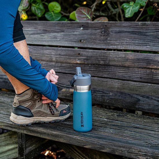 Ūdens pudele, nerūsējošais tērauds, 650ml, "Go Flip Straw", Lagoon - Stanley