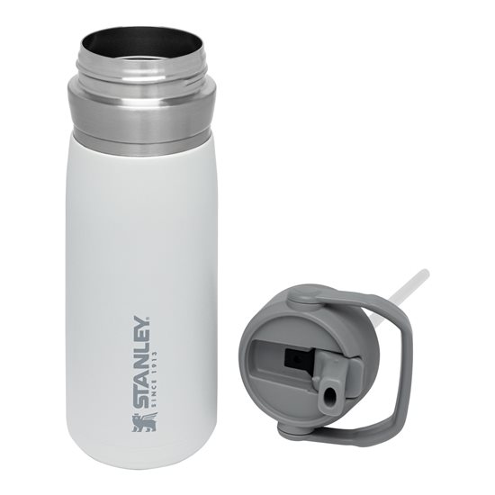 Water bottle, stainless steel, 650ml, "Go Flip Straw", Polar - Stanley