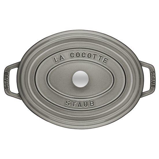 Oval Cocotte cooking pot, cast iron, 37cm/8L, Graphite Grey - Staub