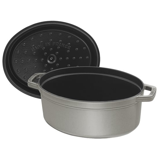 Oval Cocotte cooking pot, cast iron, 37cm/8L, Graphite Grey - Staub