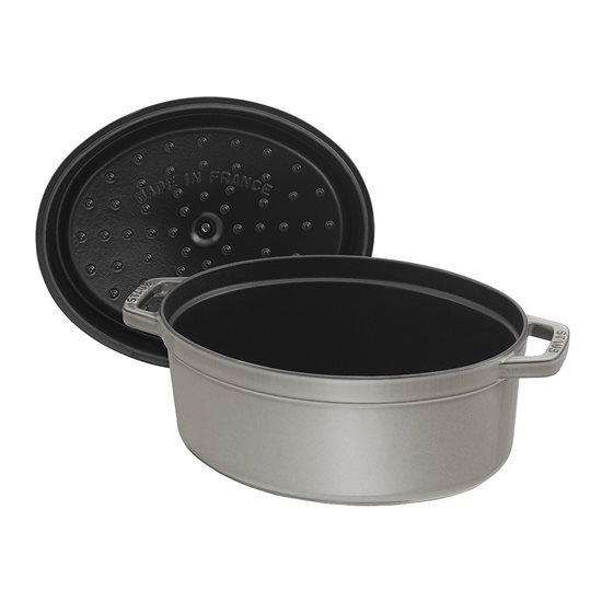 Oval Cocotte cooking pot, cast iron, 27cm/3,2L, Graphite Grey - Staub