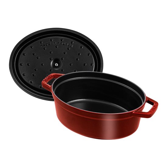 Oval Cocotte cooking pot, cast iron, 27cm/3.2L, Grenadine - Staub