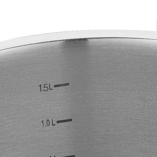 Dyp kasserolle i rustfritt stål med lokk, 16 cm / 2 L, "Proline" - Korkmaz