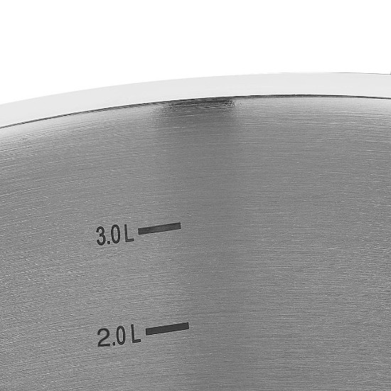 Deep stainless steel saucepan with lid, 20 cm / 3.8 L, "Proline" - Korkmaz