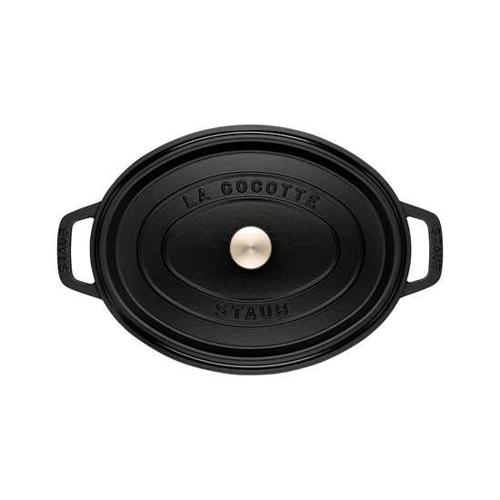 Oval Cocotte cooking pot, cast iron, 23 cm/2.35L, Black - Staub 
