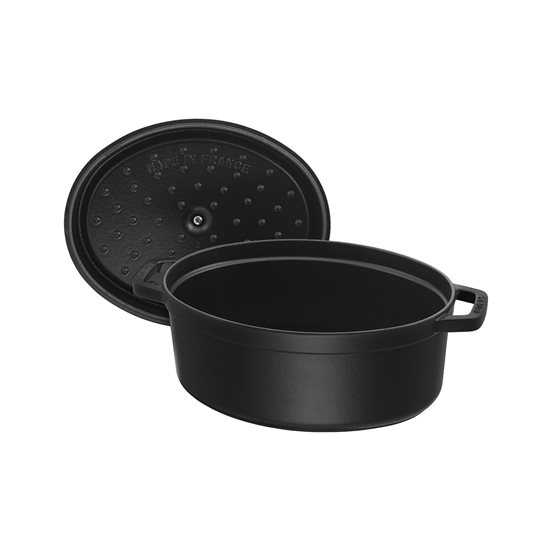 Oval Cocotte cooking pot, cast iron, 23 cm/2.35L, Black - Staub 