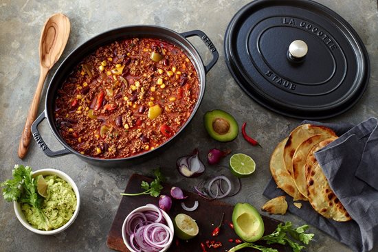 Oval Cocotte gryta, gjutjärn, 17cm/1L, Black - Staub