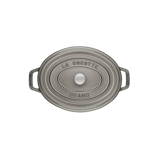 Oval Cocotte keittoastia, valurauta, 17 cm/1L, Graphite Grey - Staub