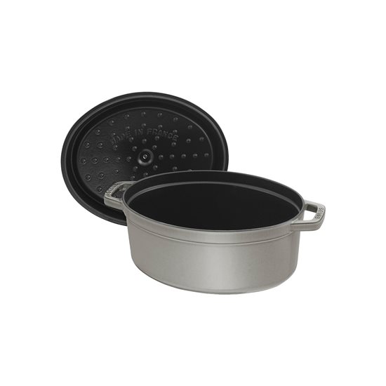 Oval Cocotte keedupott, malm, 17 cm/1L, Graphite Grey - Staub