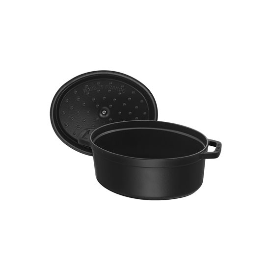 Oválny Cocotte hrniec, liatina, 15cm/0,6L, Black - Staub