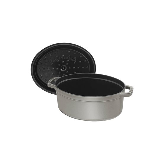 Ovalni Cocotte lonac za kuhanje, lijevano željezo, 15cm/0,6L, Graphite Grey - Staub