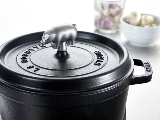 Cast iron cooking pot lid knob, Pig - Staub