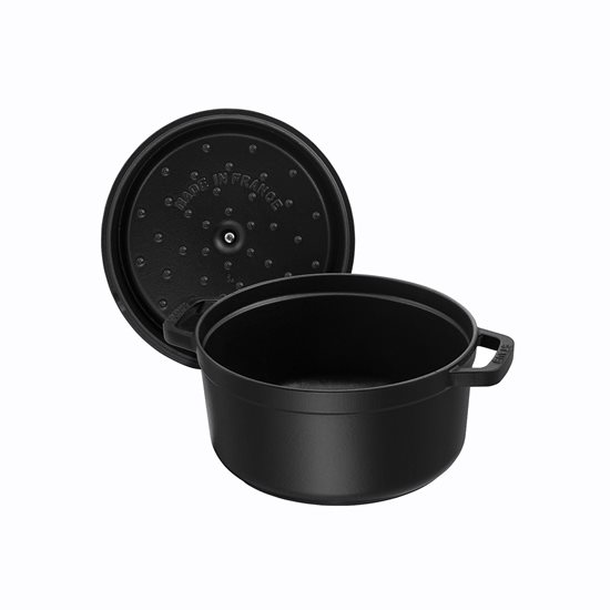 Cocotte cooking pot, cast iron, 14 cm/0.8L, Black - Staub