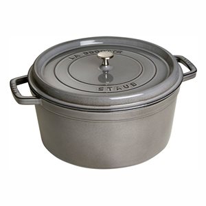 Cocotte cooking pot made of cast iron 34 cm/12.6 l, Graphite Grey - Staub 