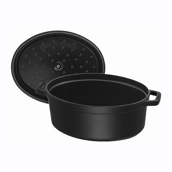 Oval Cocotte cooking pot, cast iron, 33cm/6.7L, Black - Staub