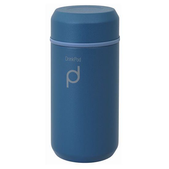 Thermisch isolerende fles van roestvrij staal, "DrinkPod", 350 ml, "Steel Blue" - Grunwerg