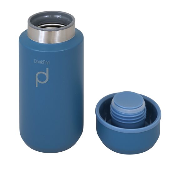 Flacon isolant thermique en acier inoxydable, « DrinkPod », 350 ml, « Steel Blue » - Grunwerg