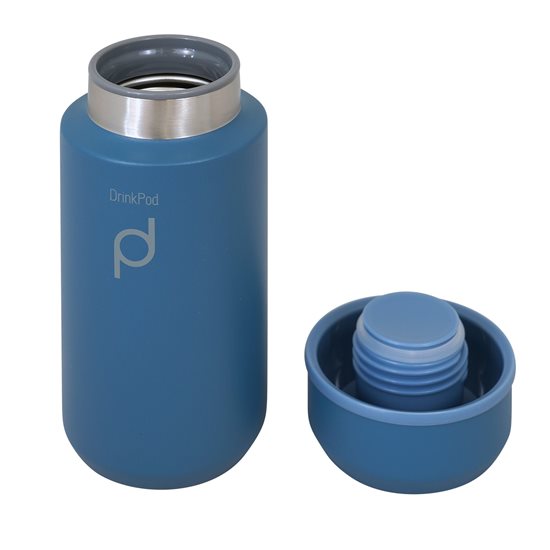 Hőszigetelő palack rozsdamentes acélból, "DrinkPod", 350 ml, "Steel Blue" - Grunwerg