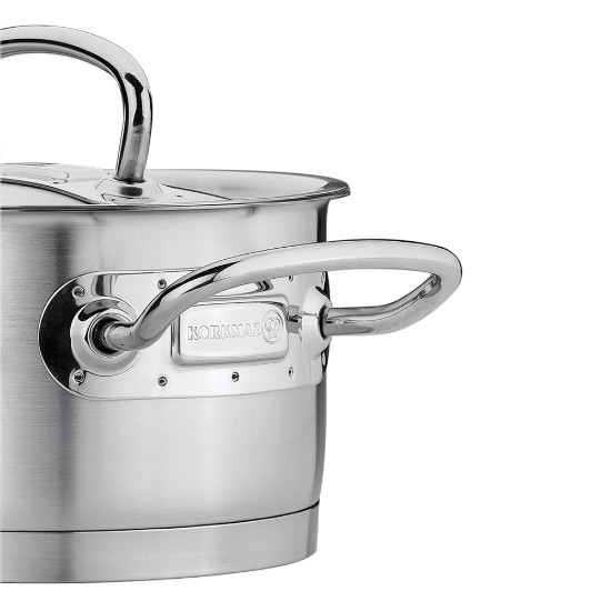 Kazzola tal-istainless steel b'għatu, 16 ċm / 1.5 L, "Proline" - Korkmaz