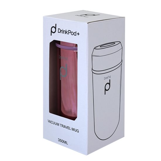 Termiškai izoliuotas butelis iš nerūdijančio plieno, "DrinkPod", 350 ml, "Metallic Rose" - Grunwerg