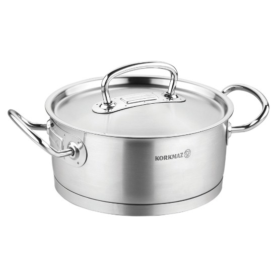 Stainless steel casserole dish, with lid, 28cm/7.3L, "Proline" - Korkmaz