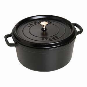 Cocotte cooking pot, cast iron, 30 cm/8.35L, Black - Staub