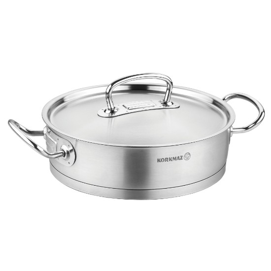 Sauté taġen tal-istainless steel, bl-għatu, 28cm/5L, "Proline" - Korkmaz