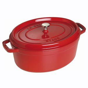 Oval Cocotte cooking pot, cast iron, 37cm/8L, Cherry - Staub