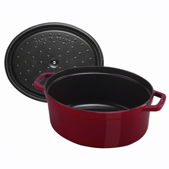 Oval Cocotte cooking pot, cast iron, 37cm/8L, Bordeaux - Staub