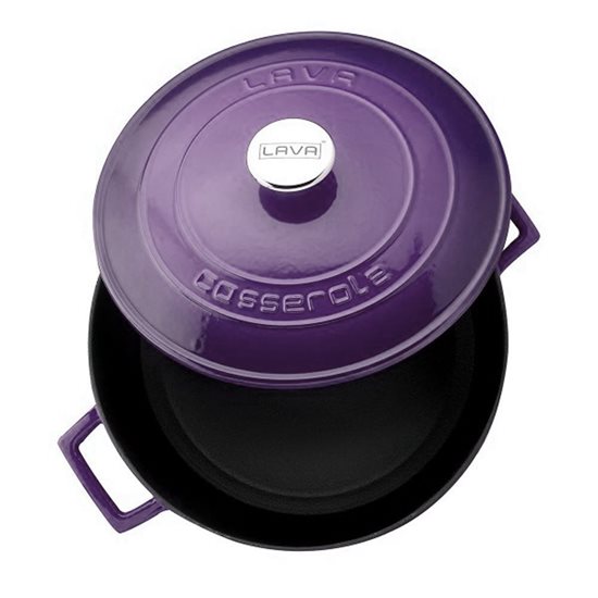 Saucepan, cast iron, 28 cm, 6.7 l, "Folk" range, purple - LAVA brand