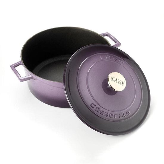 Saucepan, cast iron, 28 cm, 6.7 l, "Folk" range, purple - LAVA brand