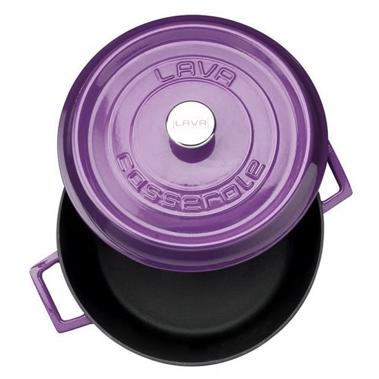 Saucepan, cast iron, 32 cm, "Trendy" range, purple - LAVA brand