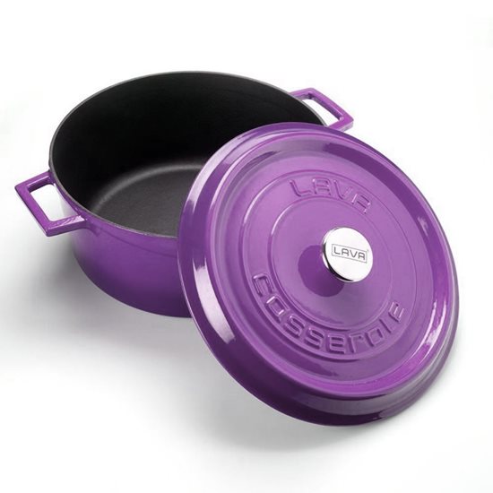 Saucepan, cast iron, 32 cm, "Trendy" range, purple - LAVA brand