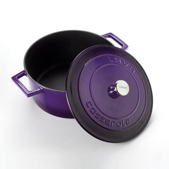 Saucepan, cast iron, 24 cm/4.5 L, "Folk", purple - LAVA