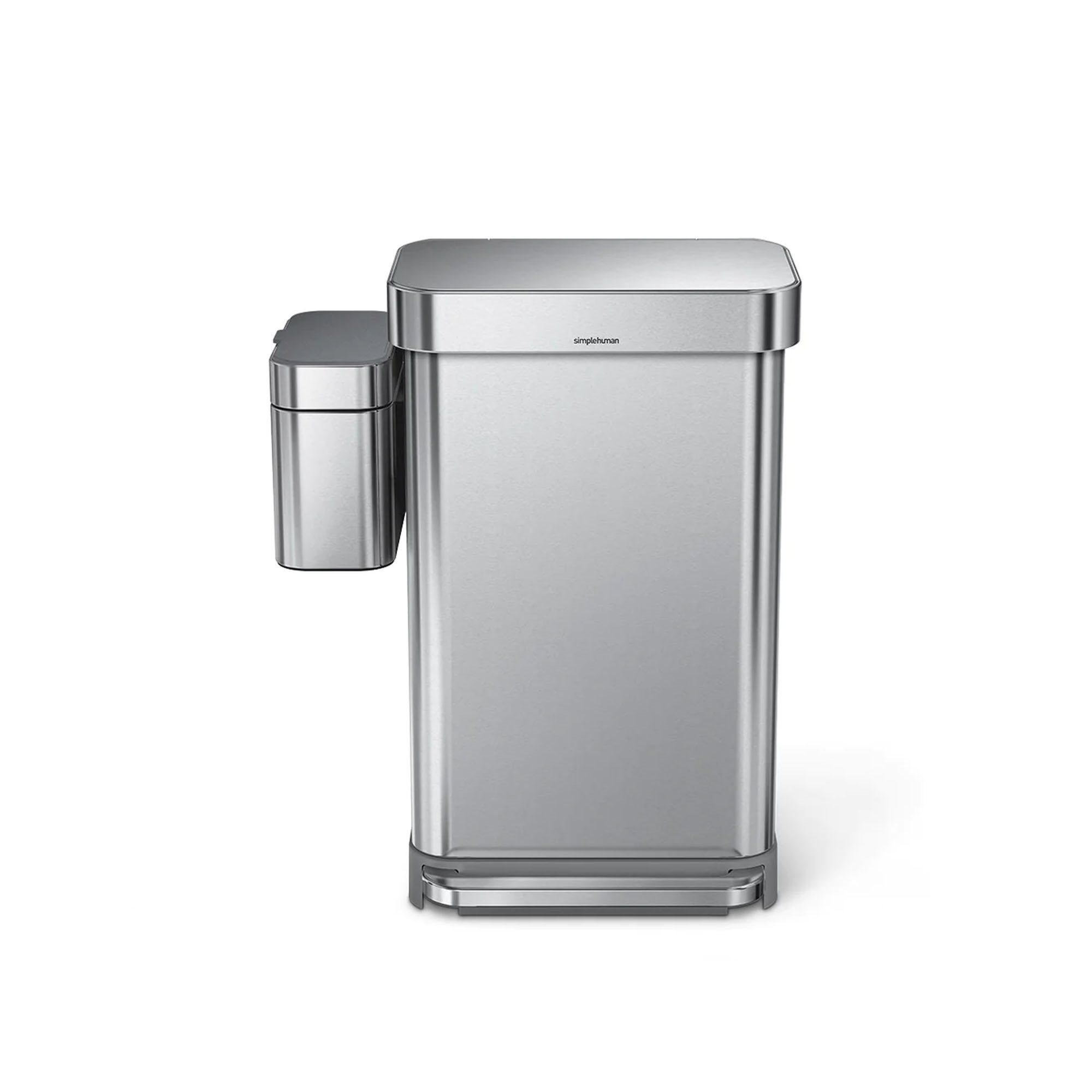simplehuman 45-Liter Brushed Steel Kitchen Trash Can with Lid