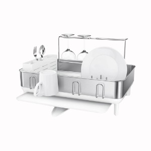Dish drying rack, stainless steel, 56.6x51.4x29.2 cm - simplehuman