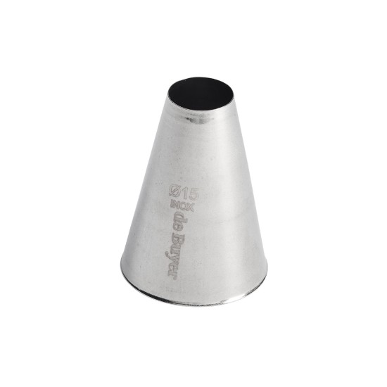 Jednobojna mlaznica za ukrašavanje od nehrđajućeg čelika, ravni rub, 15 mm - de Buyer