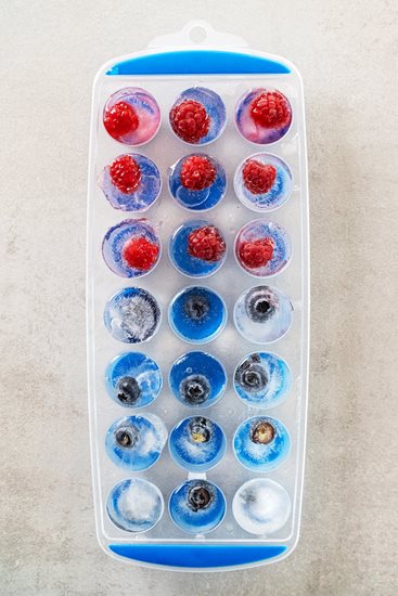 Tablett zum Zubereiten von Eiswürfeln, 28 x 12 cm, Silikon, blau - Kitchen Craft