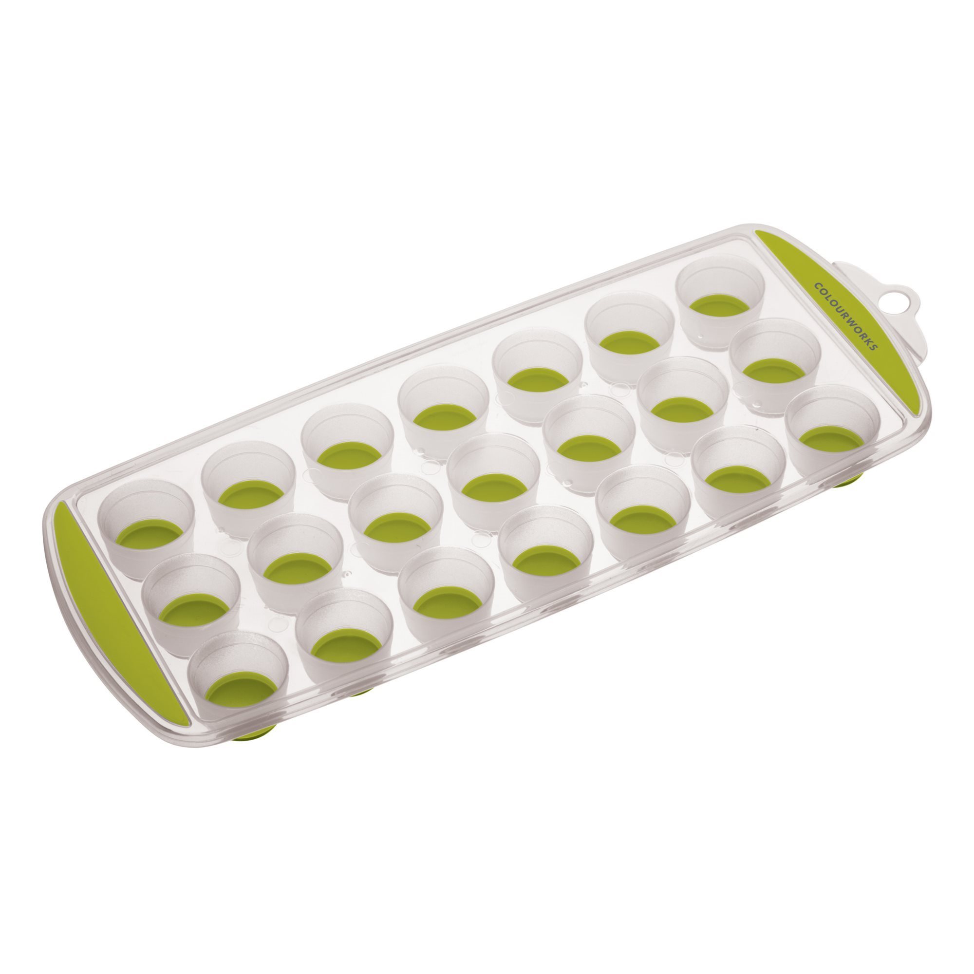 Tray for preparing ice cubes, 28 x 12 cm, silicone, green