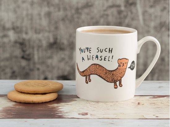 Tasse avec inscription "You're such a weasel" 300 ml, porcelaine - fabriquée par Kitchen Craft