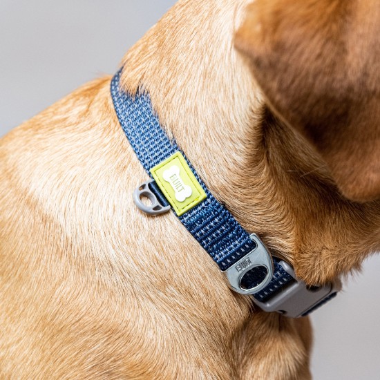 Reflective dog collar, medium size, Blue - Built Pet