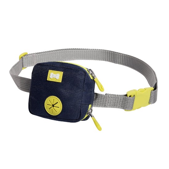 Bolsa de cintura com dispensador de saco de lixo para cães e cinto, Azul - Built Pet