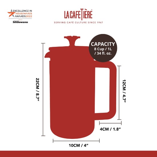 Nerezový kávovar, 1L, Pisa - La Cafetiere