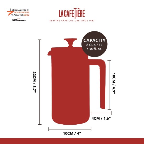 Déantóir caife, 1L, Pisa Latte Crema - La Cafetiere