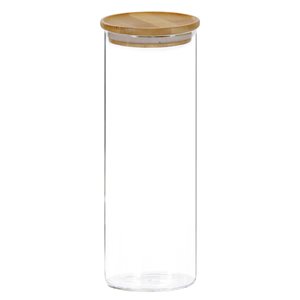 Storage jar, glass, 1800ml, with bamboo lid - Kesper