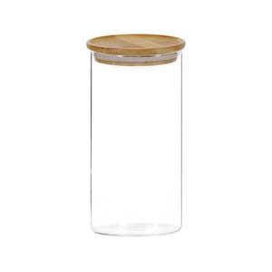 Storage jar, glass, 1200ml, with bamboo lid - Kesper