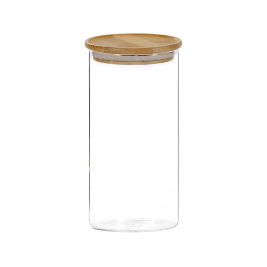 Opbevaringsglas, glas, 1200ml, med bambus låg - Kesper